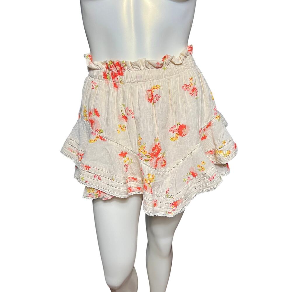 Floral Ruffle Hem Women Shorts